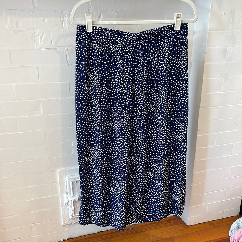 GAP Blue and White Dot Midi Pencil Skirt